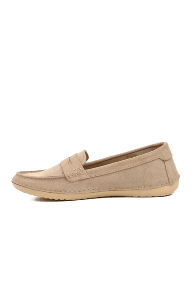 Ayakmod Bej Süet  Kadın Günlük Ayakkabı 23161 Z - Resim 2