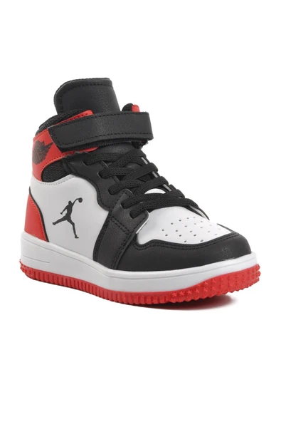 Ayakmod Siyah-Kırmızı  Çocuk Hi Sneaker Haykat Uzun P - Resim 3