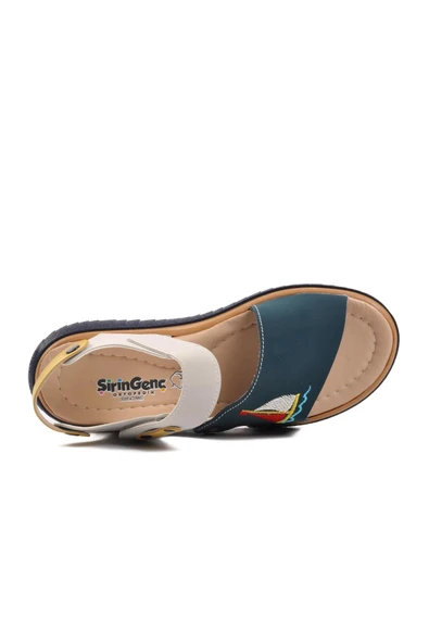 Ayakmod Lacivert Nubuk Ortopedik Erkek Çocuk Sandalet 1540 F - 5