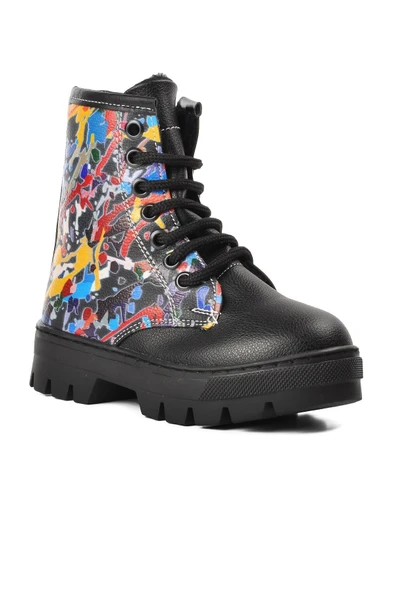 Ayakmod Siyah Ortopedik Unisex Çocuk Bot 2301001 P - 3