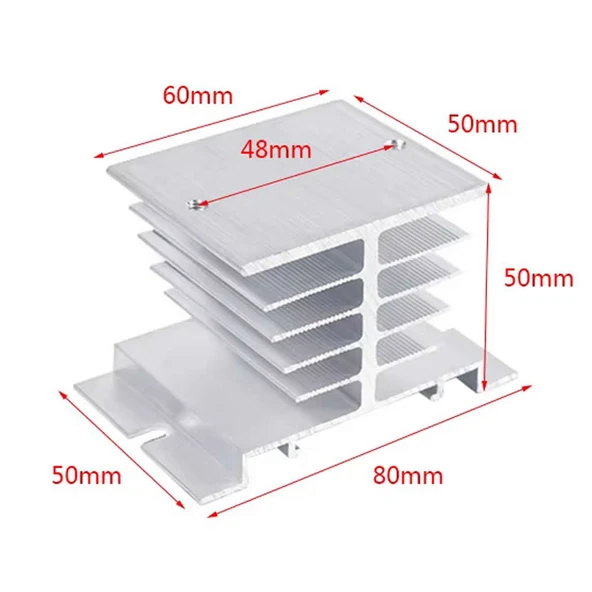 Ssr Alüminyum Soğutucu Blok  Solid State Röleler İçin 10A / 40A Ray Montaj Edilebilir Isı Sıcaklık Düşürücü Radyatör - Resim 8