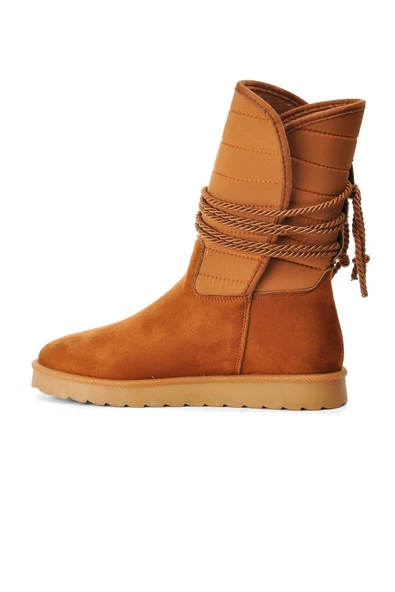 Ayakmod Taba Süet İçi Kürklü Kadın Bot K706 Z - Resim 2