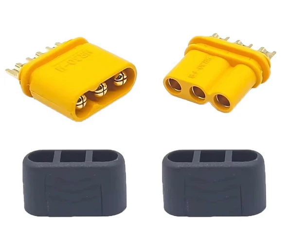 MR30 Dişi Erkek Konnektör Soket Çift  3 Pin LiPo Pil Batarya Bağlantı Konnektörü 30A Yüksek Akım RC Multikopter Uçak Helikopter Esc - Resim 4