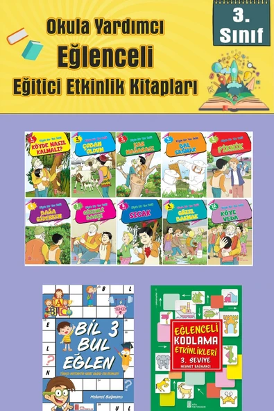 3.Sınıflar İçin Okumayı Sevdiren 10 lu Hikaye Seti -Bil Bul Eğlen-Kodlama 2 (Okulda Evde Tatilde) ürün görseli 1