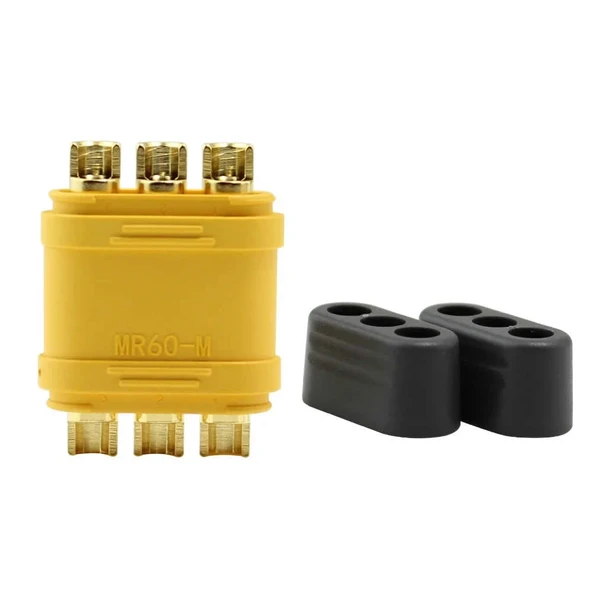 MR60 Dişi Erkek Konnektör Soket Çift  3 Pin LiPo Pil Batarya Bağlantı Konnektörü 60A Yüksek Akım RC Multikopter Uçak Helikopter Esc - Resim 7