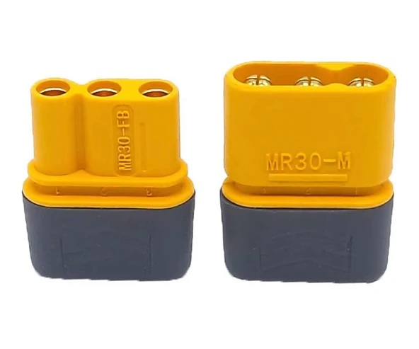 MR30 Dişi Erkek Konnektör Soket Çift  3 Pin LiPo Pil Batarya Bağlantı Konnektörü 30A Yüksek Akım RC Multikopter Uçak Helikopter Esc - Resim 3
