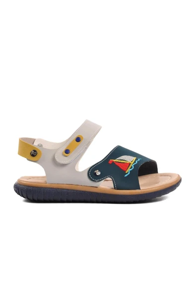 Ayakmod Lacivert Nubuk Ortopedik Erkek Çocuk Sandalet 1540 F