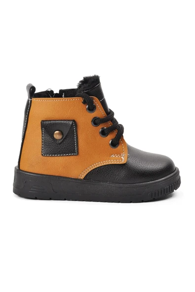Ayakmod Siyah-Camel  Unisex Çocuk Bot ARZ 2301003 B