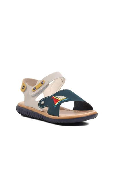 Ayakmod Lacivert Nubuk Ortopedik Erkek Çocuk Sandalet 1540 F - 3