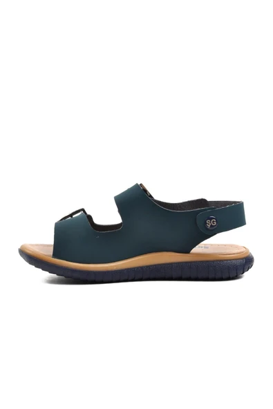 Ayakmod Lacivert Nubuk Erkek Çocuk Düz Sandalet 1530 F - Resim 2