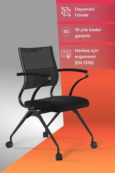 Ergolife Sit Air Ofis Koltuğu | Tekerlekli, Bel Destekli, Fileli, Siyah, Bilgisayar Sandalyesi -572.60.1.682