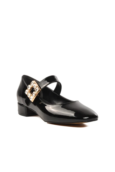 Ayakmod Siyah Rugan Kadın Topuklu Ayakkabı 312247 Z - 3