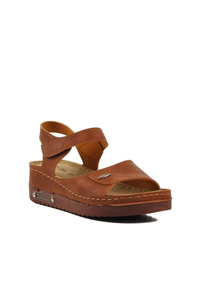 Ayakmod Taba Kadın Yüksek Taban Sandalet 07-109 RR Z - 3