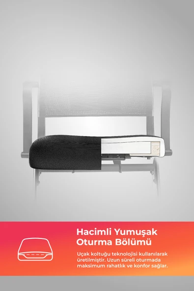 Ergolife Sit Air Ofis Koltuğu | Tekerlekli, Bel Destekli, Fileli, Siyah, Bilgisayar Sandalyesi -572.60.1.682 - 3