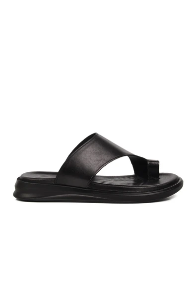 Ayakmod Siyah Hakiki Deri Erkek Terlik 482024 M