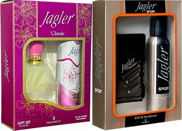 Jagler Parfüm Seti (Karma Set) Kadın 60ML Classic + Deodorant / Erkek 90ML Sport + Deodorant