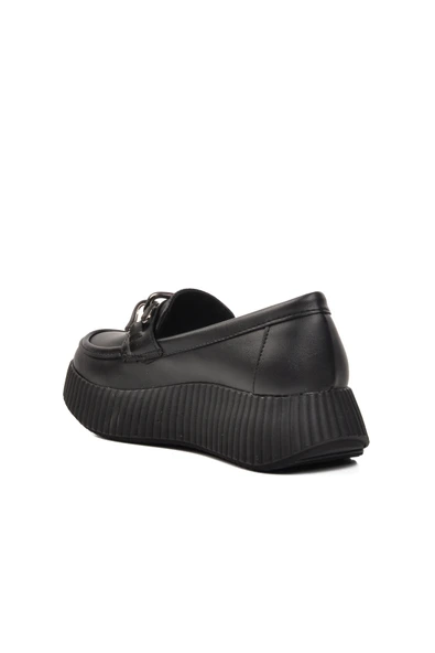 Ayakmod Siyah Cilt  Kadın Günlük Ayakkabı 389120 Z - 4