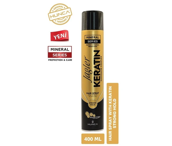 Jagler Saç Spreyi 400ML Keratinli  Keratin Strong Hold - Minarelli - Ekstra Sert (4 Lü Set) - 3