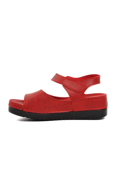 Ayakmod Kırmızı  Kadın Düz Sandalet 07-109 RR Z - 2