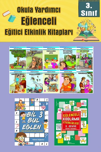 3.Sınıflar İçin Okumayı Sevdiren 10 lu Hikaye Seti -Bil Bul Eğlen-Kodlama 4 (Okulda Evde Tatilde) ürün görseli 1