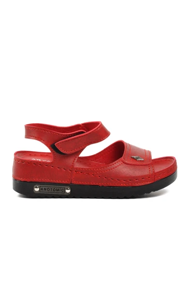 Ayakmod Kırmızı  Kadın Düz Sandalet 07-109 RR Z