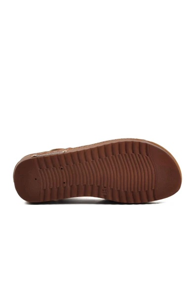 Ayakmod Taba Kadın Yüksek Taban Sandalet 07-109 RR Z - 5