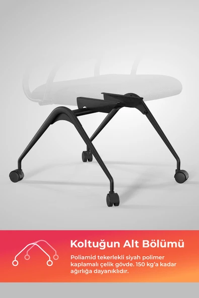 Ergolife Sit Air Ofis Koltuğu | Tekerlekli, Bel Destekli, Fileli, Siyah, Bilgisayar Sandalyesi -572.60.1.682 - 5