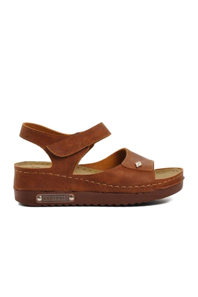 Ayakmod Taba Kadın Yüksek Taban Sandalet 07-109 RR Z