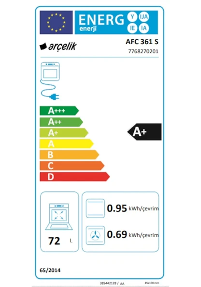 Arçelik AFC 361 S Fibona Serisi A Fry 72 L Ankastre Fırın - 5