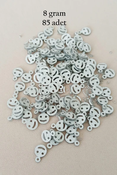 Oya Abiye Bileklik Kolye Pleksi Metalik Plastik Pul Gümüş Renk 8 gram 85 adet - BNC525