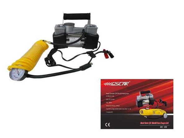 Oscar Araç lastik hava kompresörü metal çift silindir çantalı 150psi  OSCAR - 3