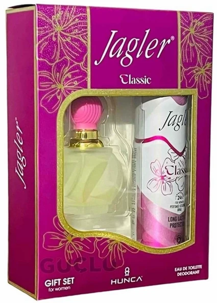 Jagler Parfüm Seti Kadın / For Women 60ML Classic + 150ML Deodorant (Pembe)