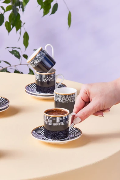 Karaca Rabat 6 Kişilik Kahve Fincanı 90 ml - 3