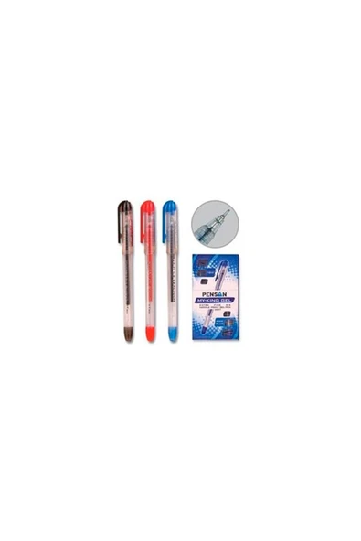 Pensan My King Gel 0.5 Mm Iğne Uçlu Jel Kalem Metal Klips 6405 Kırmızı
