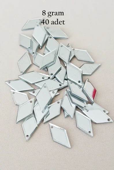 Oya Abiye Bileklik Kolye Pleksi Metalik Plastik Pul Gümüş Renk 8 gram 40 adet - BNC517