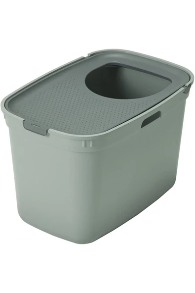 Moderna Top Cat Üstten Girişli Kapalı Kedi Tuvaleti Koyu Gri ürün görseli