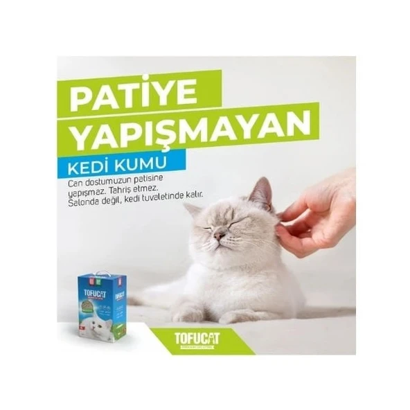 TofuCat Tuvalete Atılabilen Koku Hapsedeci Topaklanan Doğal Kedi Kumu 8 Lt - 3