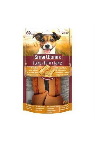 SmartBones Tavuklu Fıstık Ezmeli Medium Düğüm Kemik 2'li 158gr
