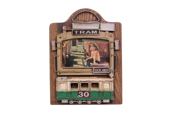 Dekoratif Metal Çerçeve Tramvay Dekorlu Vintage Hediyelik ürün görseli