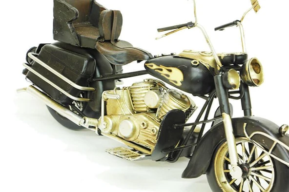 Dekoratif Metal Motosiklet Vintage Chopper Ev Ofis Hediyelik - Resim 3