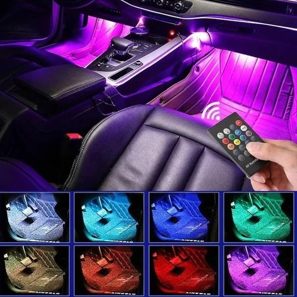 Brokoli Home 12 Ledli Ayak Altı Led Lamba Sese Duyarlı Led Müziğe Duyarlı Led Çakmaklık Girişli - 1