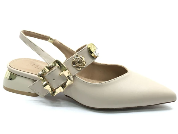 Feles Taş Toka Detaylı Arkası Açık Kadın Babet Ayakkabı ürün görseli