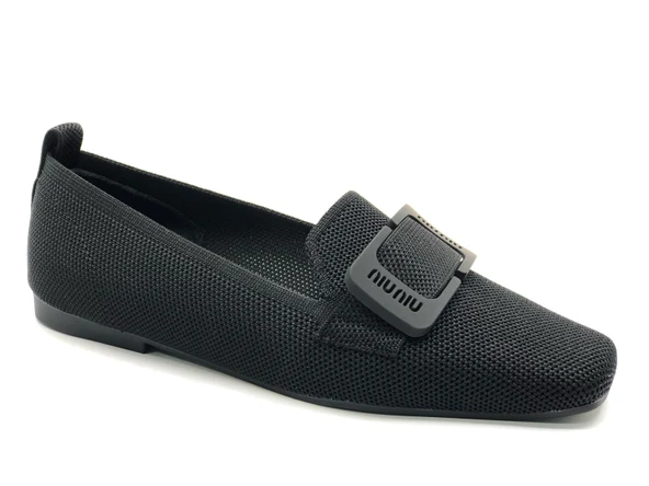 Feles Triko Detaylı Küt Burun Kadın Babet Ayakkabı ürün görseli