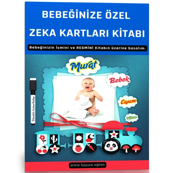 Bebeğinize Özel Zeka Kartları Kitabı (30 Kart ve Kapakta Bebeğinizin Resmi) ürün görseli 1
