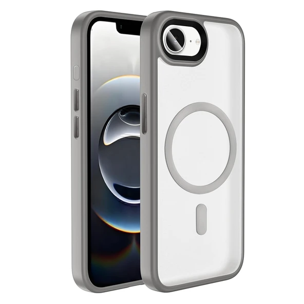 Apple iPhone 16E Kılıf Mat Arka Yüzey Wireless Şarj Özellikli Zore Flet M-safe Kapak