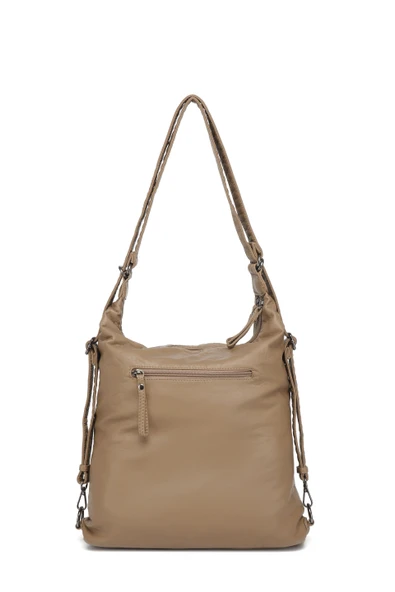 Yıkama Deri Hem Sırt Hem Omuz Kadın Çantası 21-k Barcelona 1580-6 - Resim 3