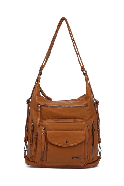 Yıkama Deri Hem Sırt Hem Omuz Kadın Çantası 21-k Barcelona 1580-6 ürün görseli