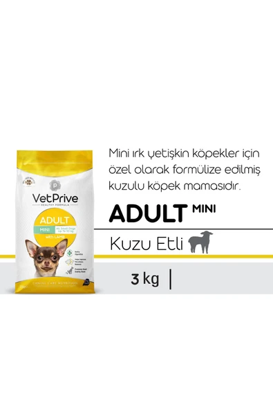 Mini Ve Küçük Irk Yetişkin Köpek Maması Kuzu Etli 3 Kg - 2