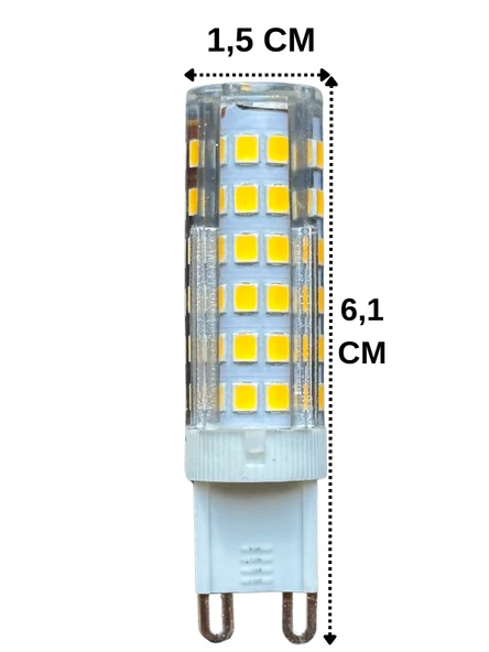 (10 Adet) Heka 7W (49W) 3000K (Gün Işığı) G9 Duylu Dim Edilebilir Led Kapsül Ampul - Resim 3