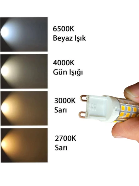 (10 Adet) Heka 7W (49W) 3000K (Gün Işığı) G9 Duylu Dim Edilebilir Led Kapsül Ampul - Resim 5
